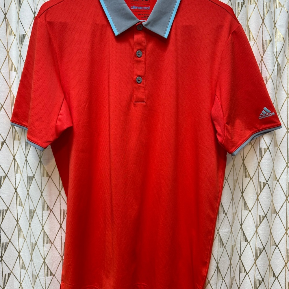 Adidas Men's Orange Polo Shirt Size S